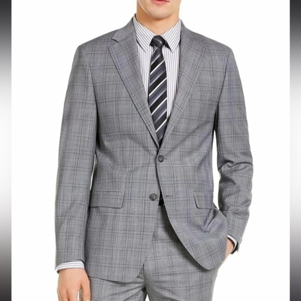 New ▶️ CALVIN KLEIN ◀️ Suit Jacket Mens Plaid X Slim Fit